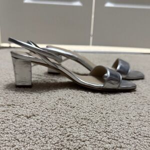 Sandro Paris Silver Ankle Strap Sandals